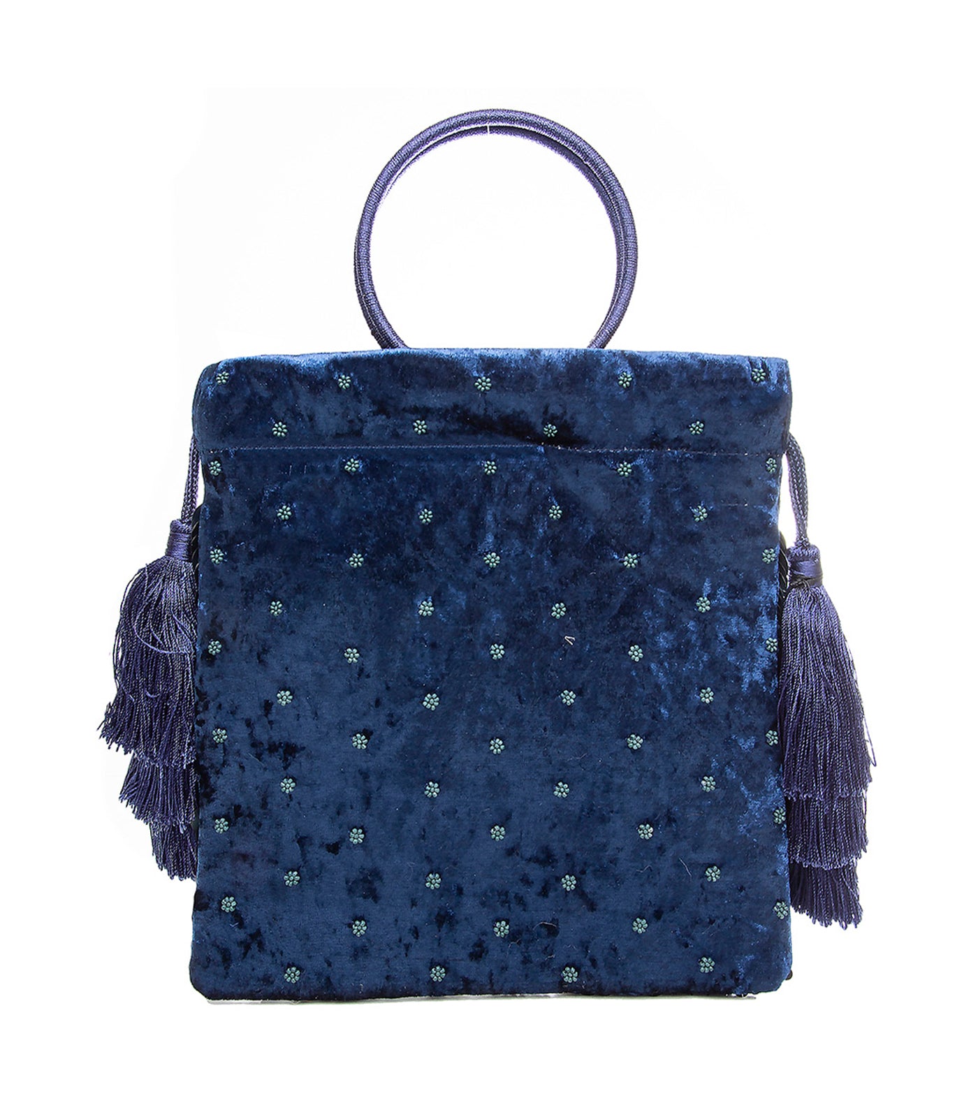 Audrey Beaded Pouch Navy