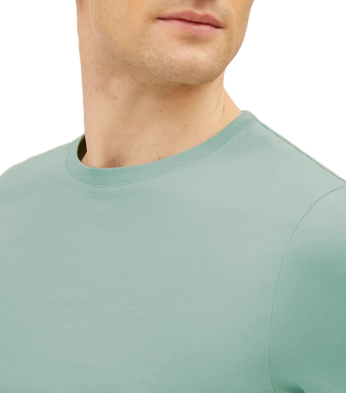 Pure Cotton Crew Neck T-Shirt Light Green