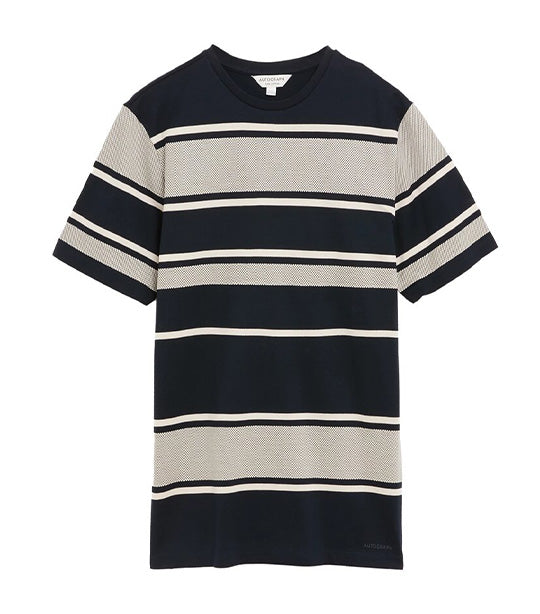 Slim Fit Pure Cotton Striped T-Shirt Dark Navy