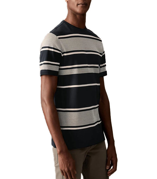 Slim Fit Pure Cotton Striped T-Shirt Dark Navy