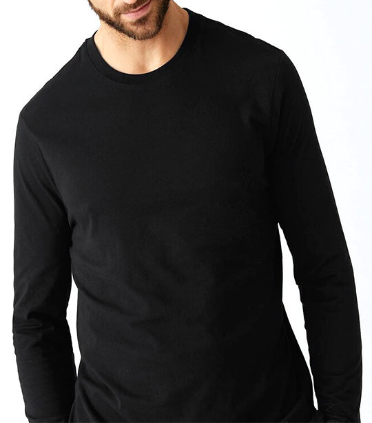2-Pack Pure Cotton Long Sleeve T-Shirts Black Mix