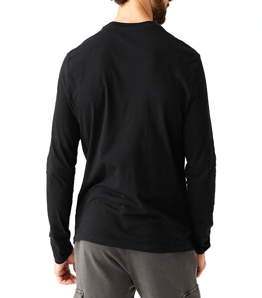 2-Pack Pure Cotton Long Sleeve T-Shirts Black Mix