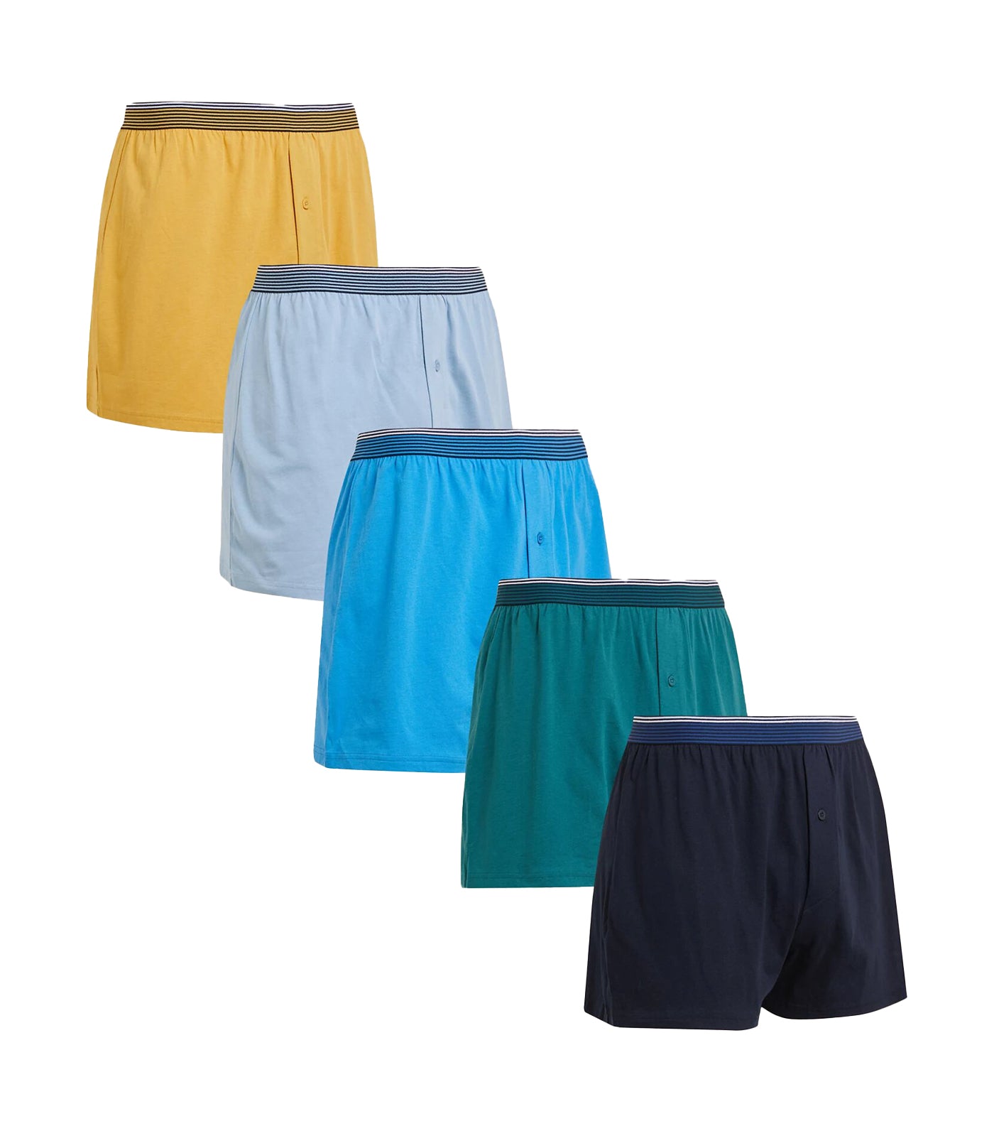 5 Pack Pure Cotton Cool & Fresh™ Jersey Boxers Yellow Mix