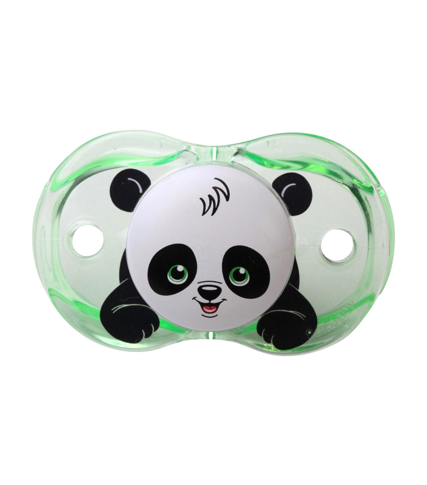 raz baby panky panda pacifier green