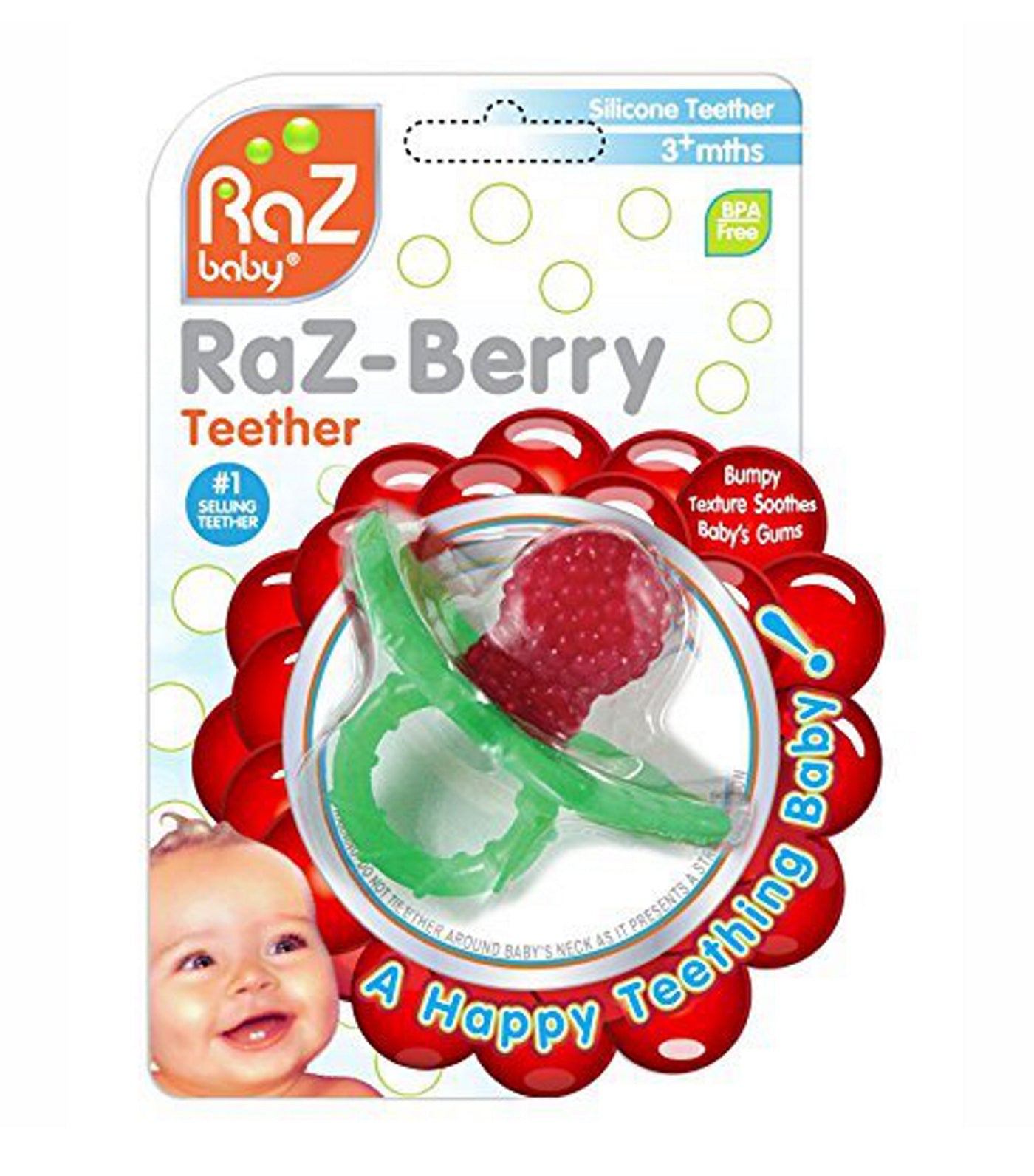 raz baby razberry red teether