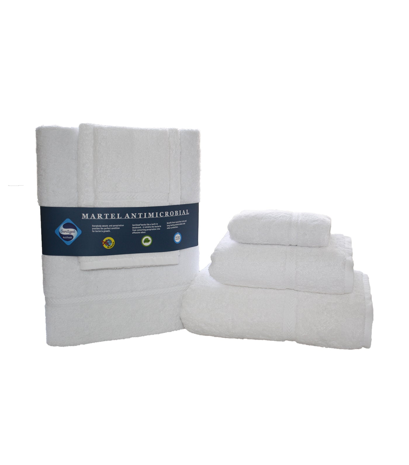 Sanitized Antimicrobial Bath Towel - White