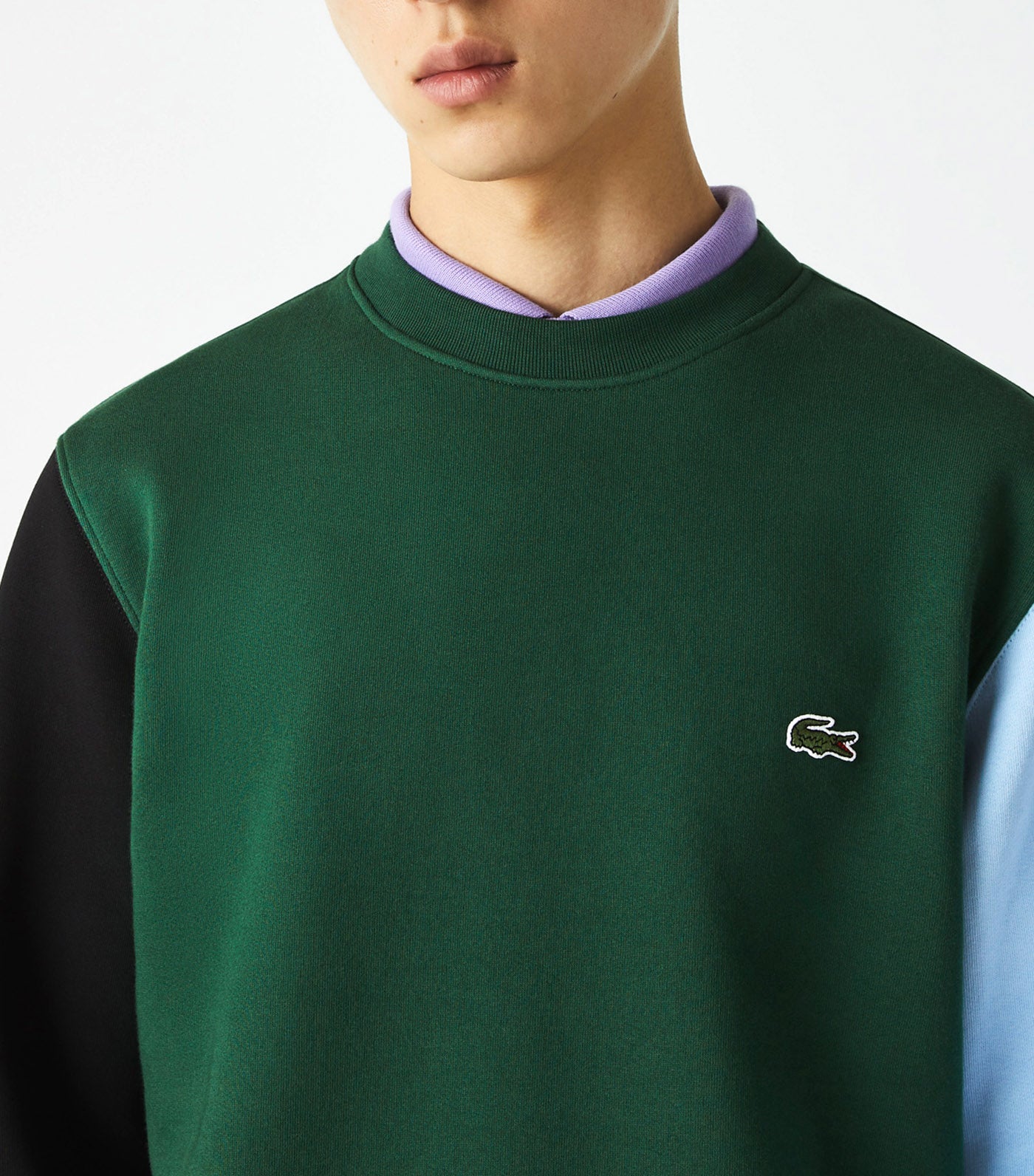 Men's Brushed Fleece Sweatshirt Green/Black/Overview