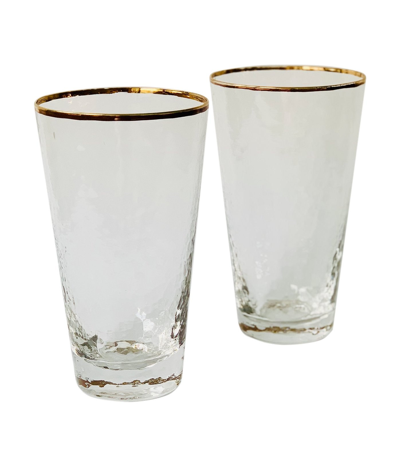 Hammered Glass with Gold Rim Collection