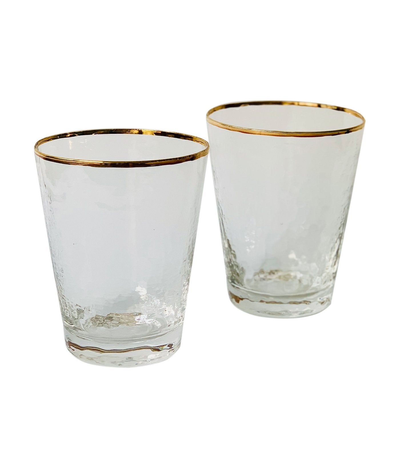 Hammered Glass with Gold Rim Collection