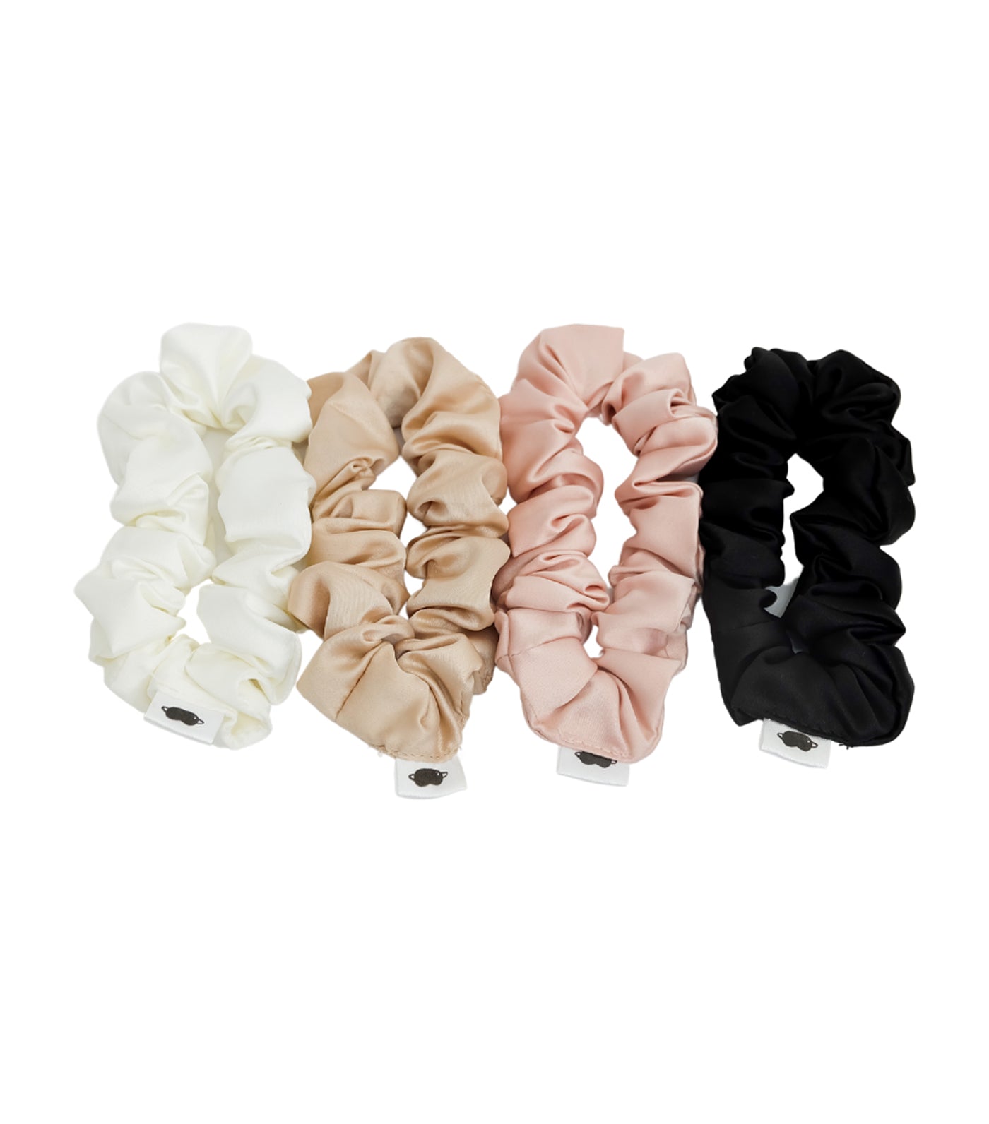 Petite Scrunchie Set Luxe Essentials Coal, Tulle, Golden Beige, Ivory