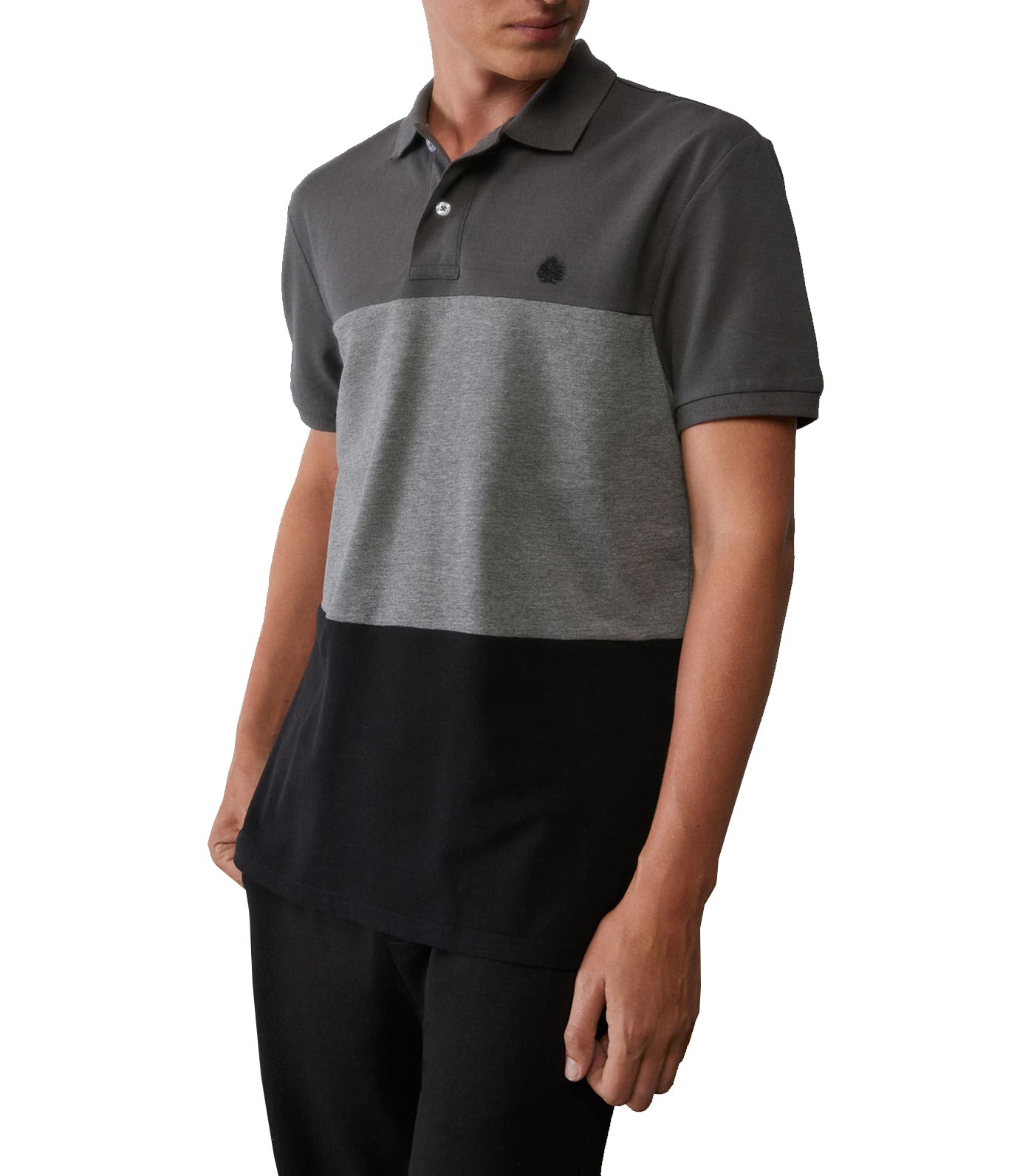 Cut & Sew Polo Shirt Multicolored/Gray