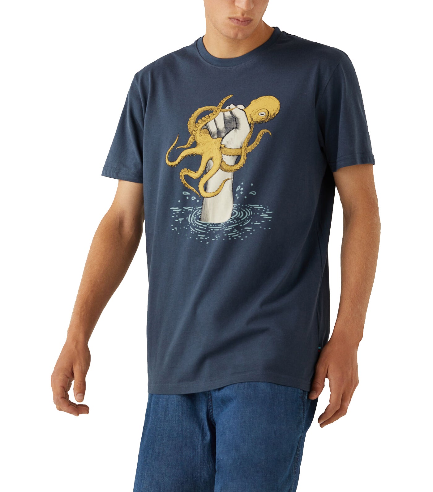 Octopus T-Shirt Medium Blue
