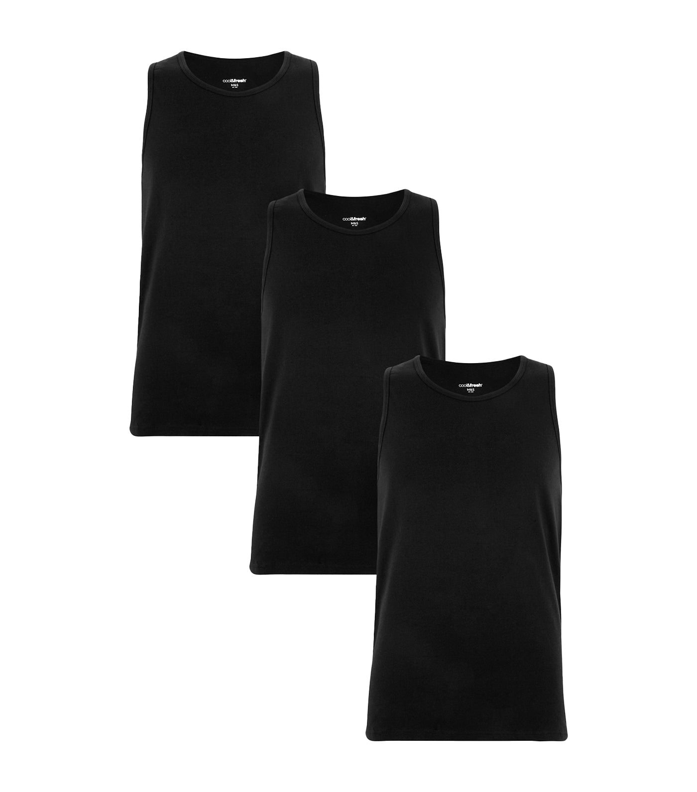 3 Pack Sleeveless Vests Black