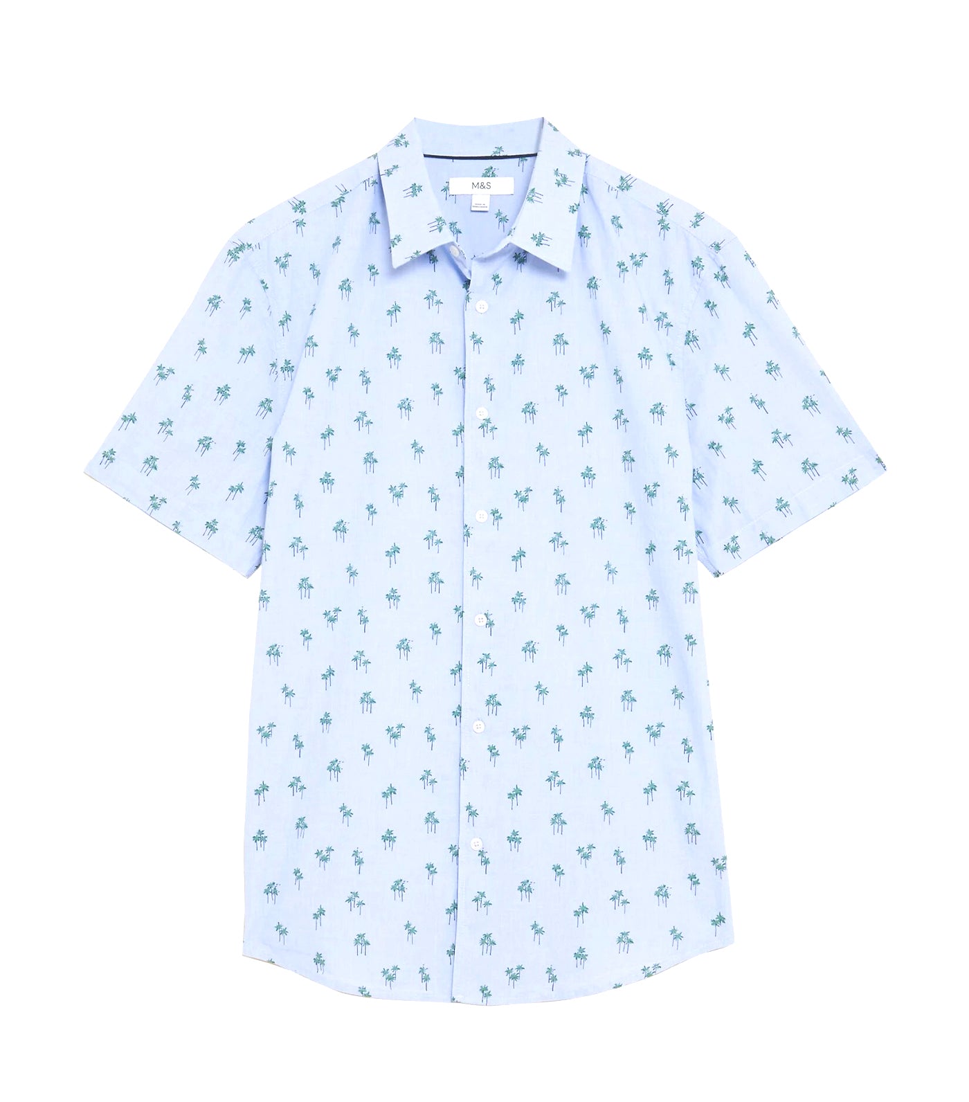 Pure Cotton Palm Print Shirt Blue Mix