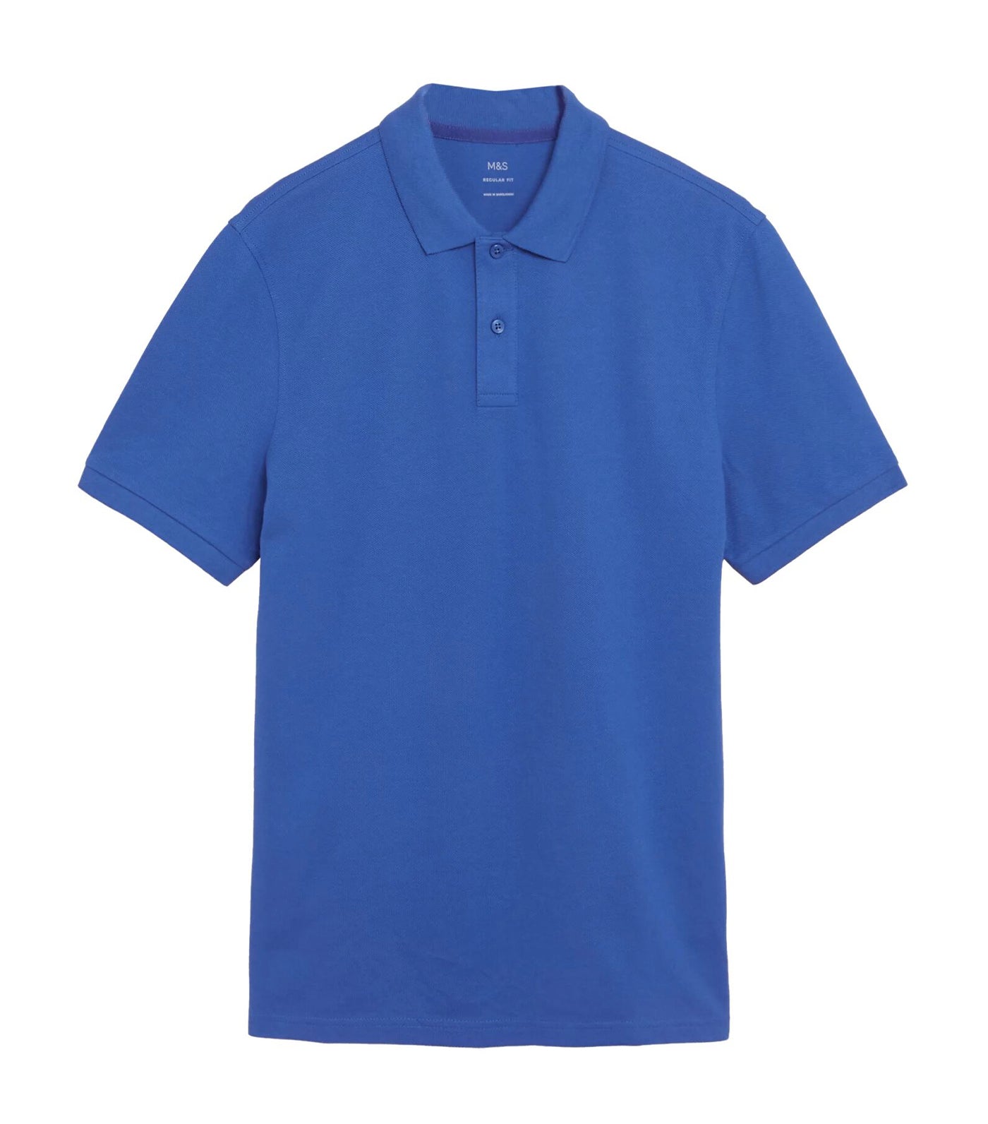 Pure Cotton Pique Polo Shirt Cobalt
