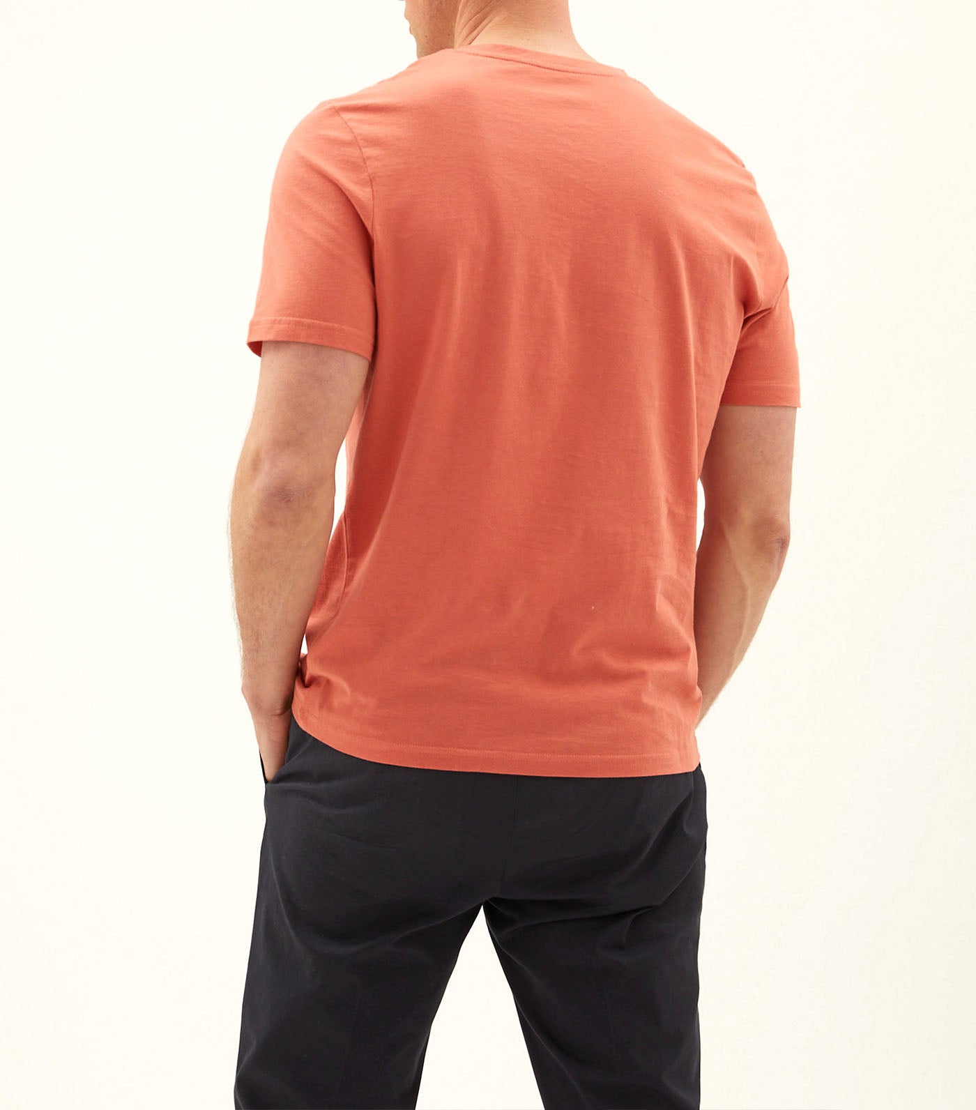 Pure Cotton V-Neck T-Shirt Orange