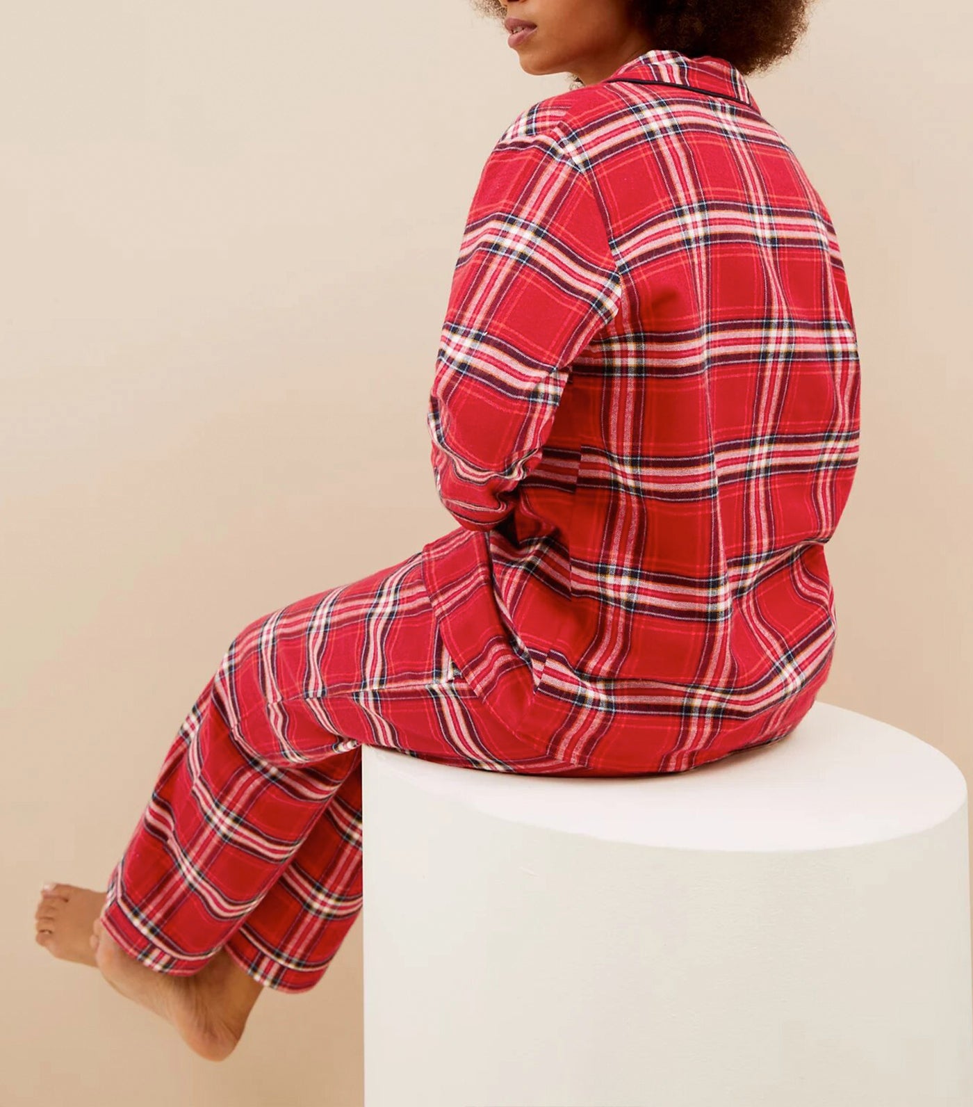 Women's Checked Family Pajama Set Red Mix