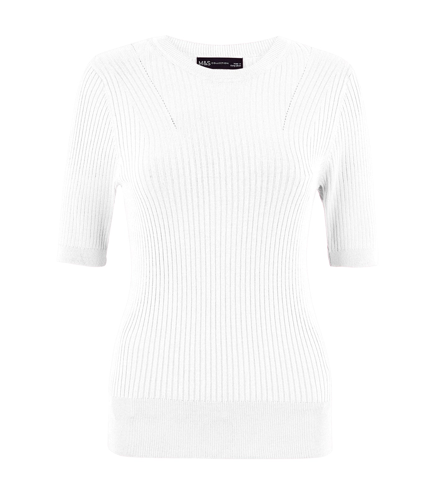 Fitted short clearance sleeve sweater