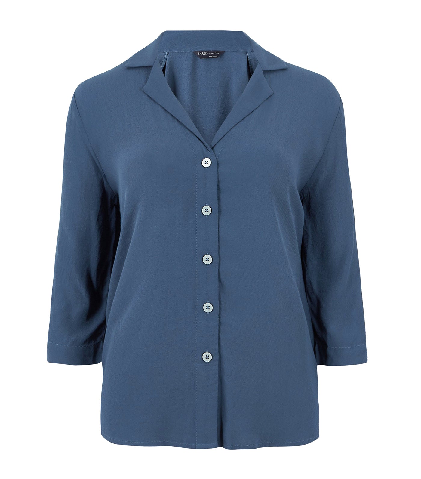 3/4 Sleeve Relaxed Shirt Navy