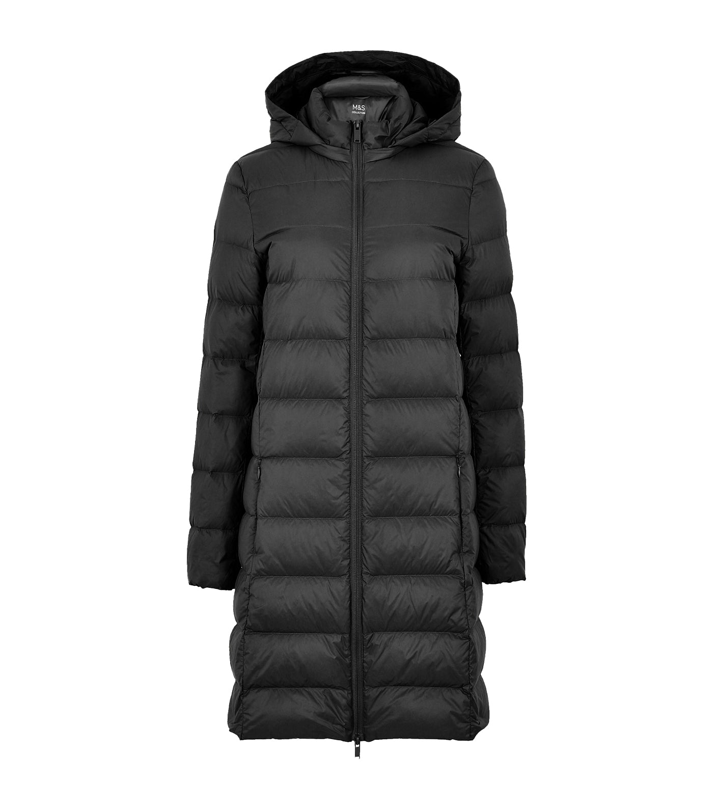 Feather and Down Puffer Coat Black