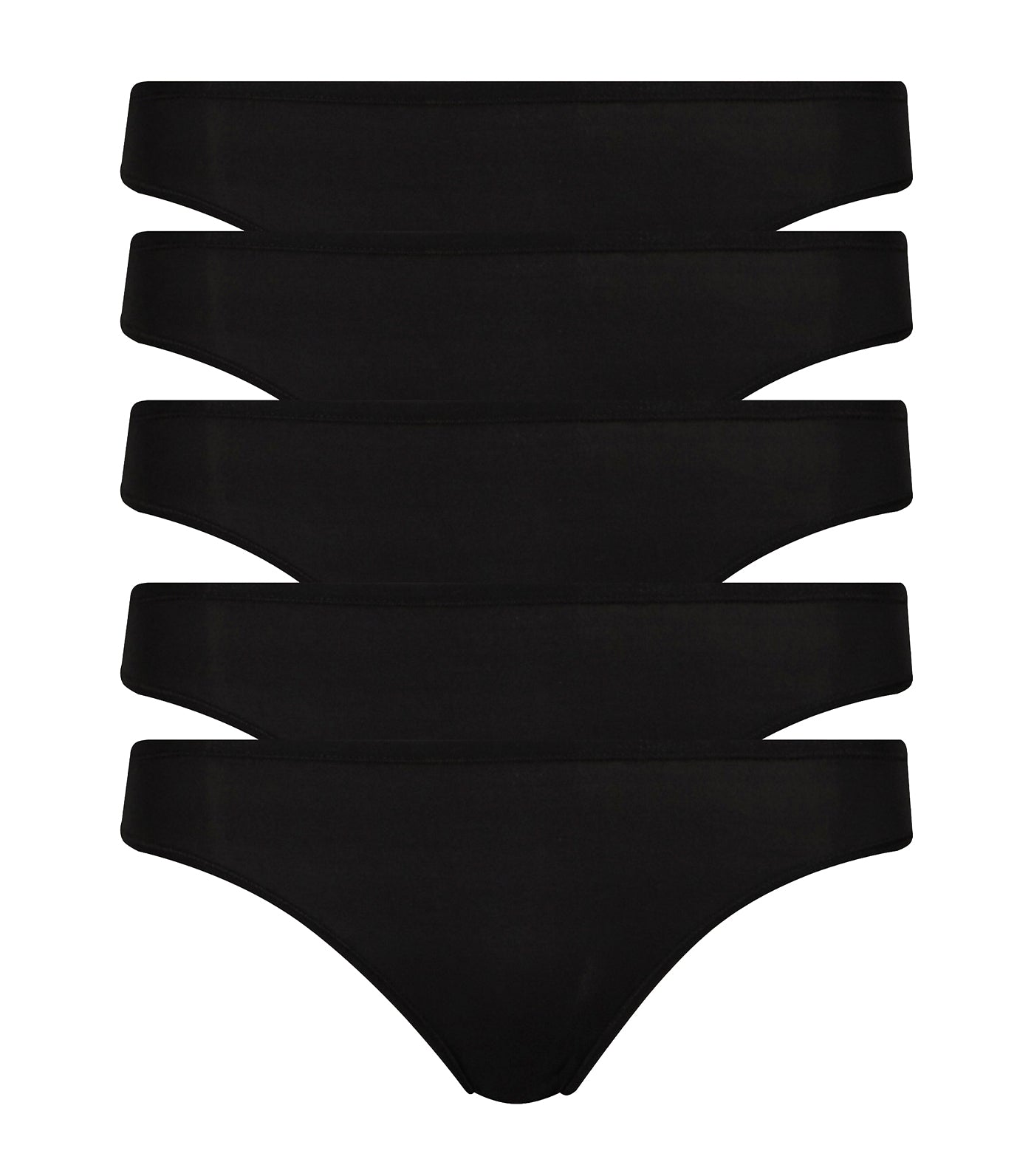 5 Pack Micro Fibre Low Rise Bikini Black