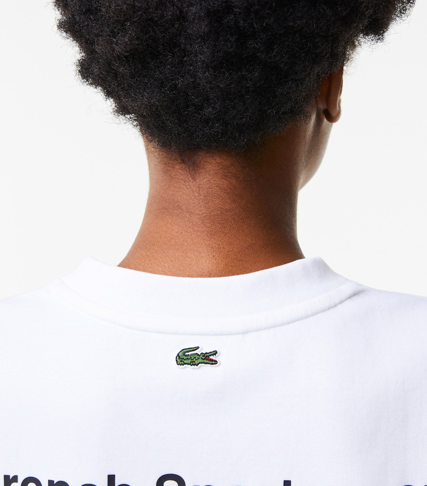 Women's Oversized Fit Crocodile Badge Two-Ply Piqué T-Shirt White