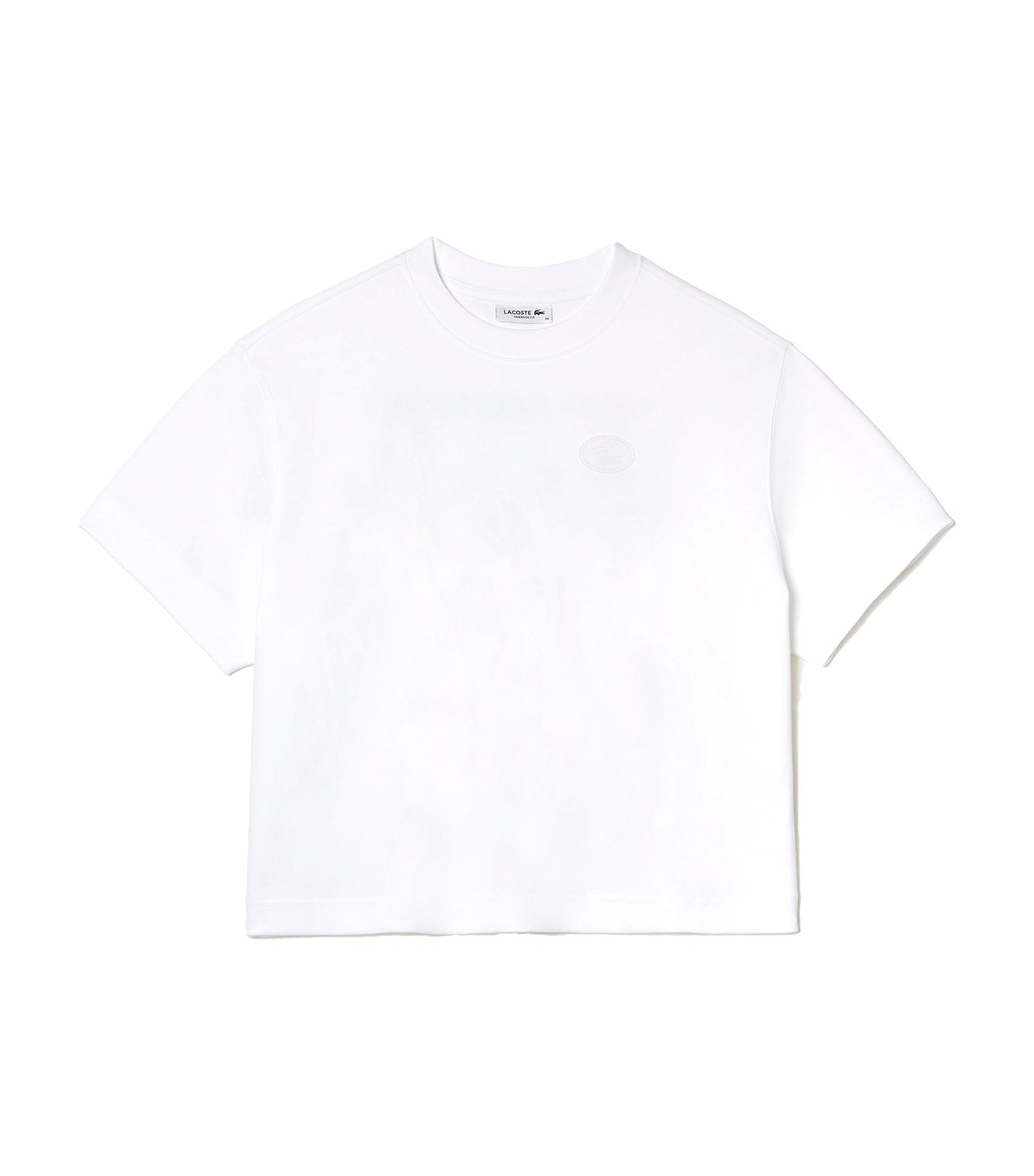 Women's Oversized Fit Crocodile Badge Two-Ply Piqué T-Shirt White