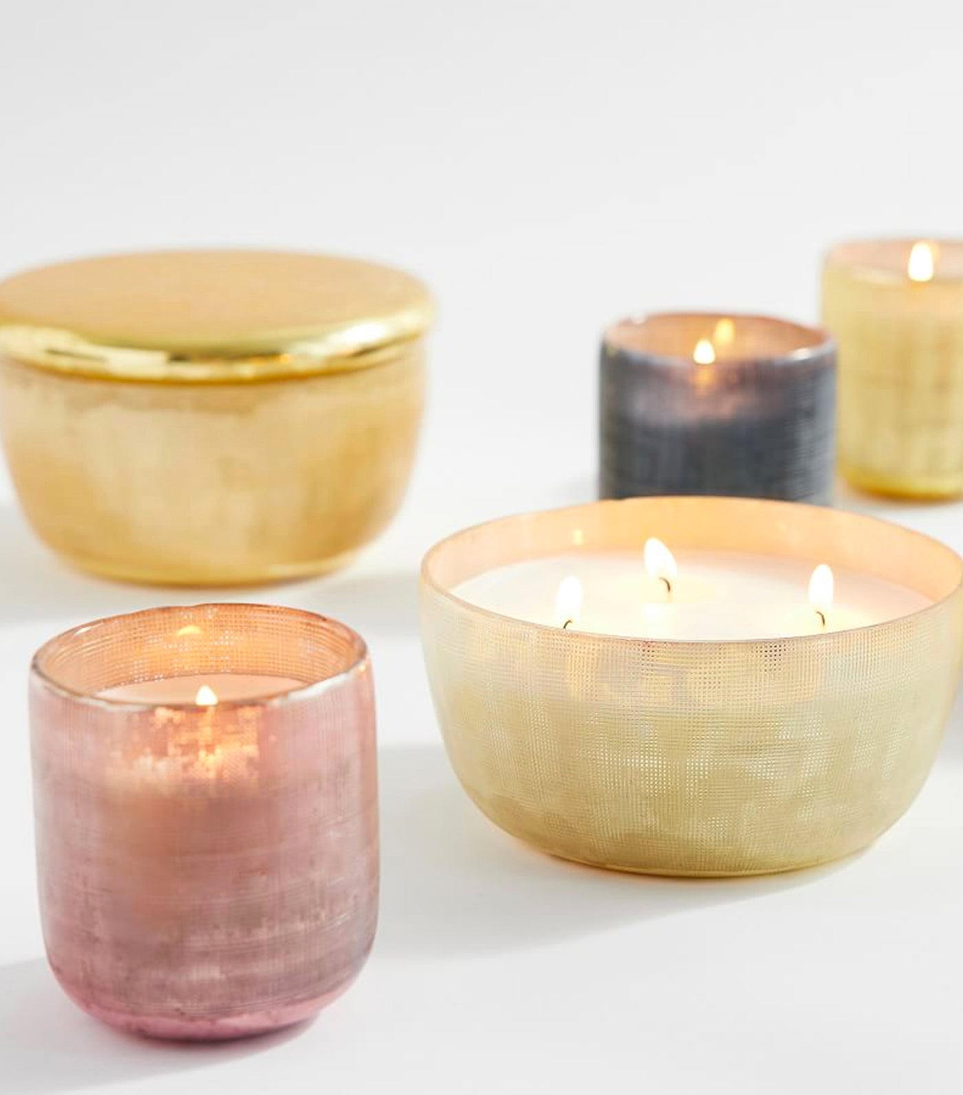 Textured Modern Glass Candles