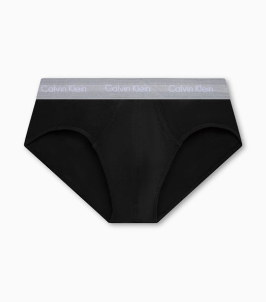 3 Pack Hip Briefs Black with Gray Heather White