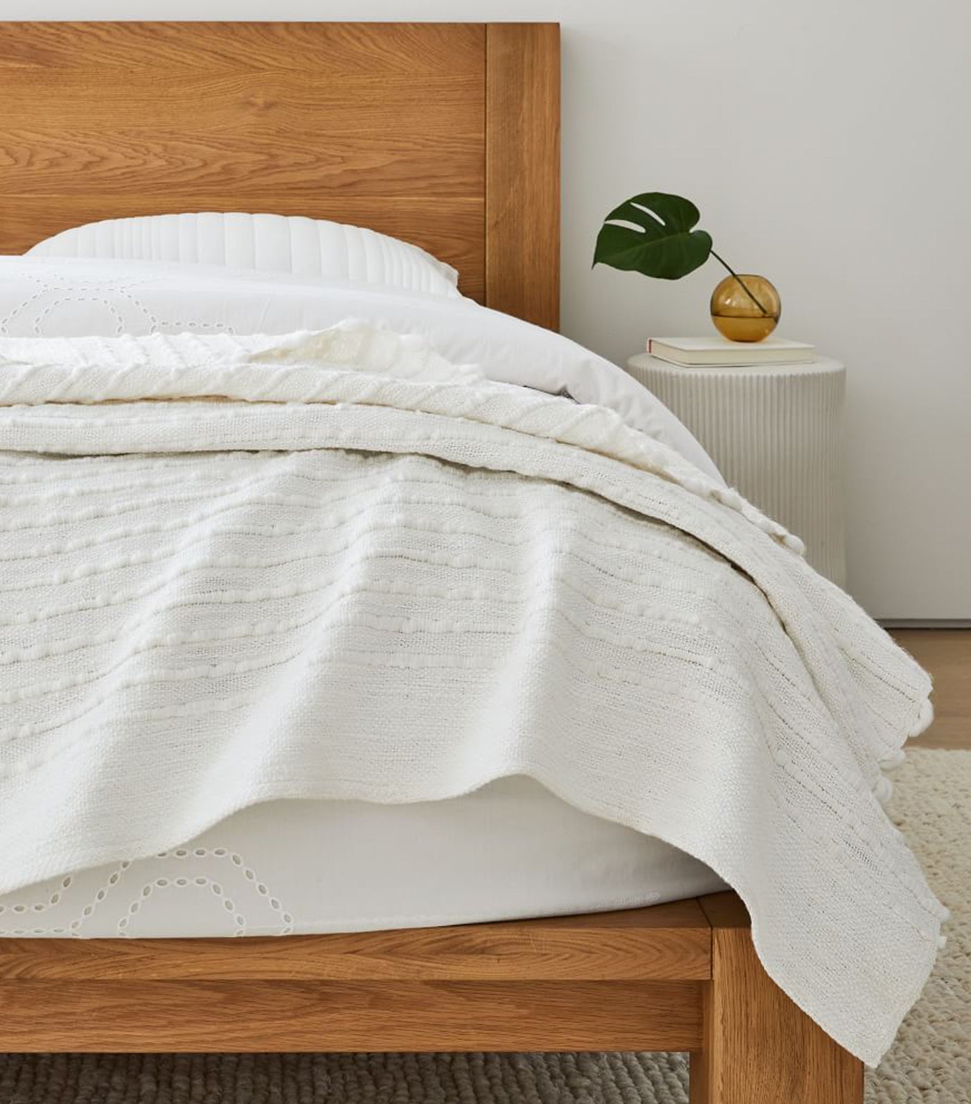 west elm Soft Corded Bed Blanket - White