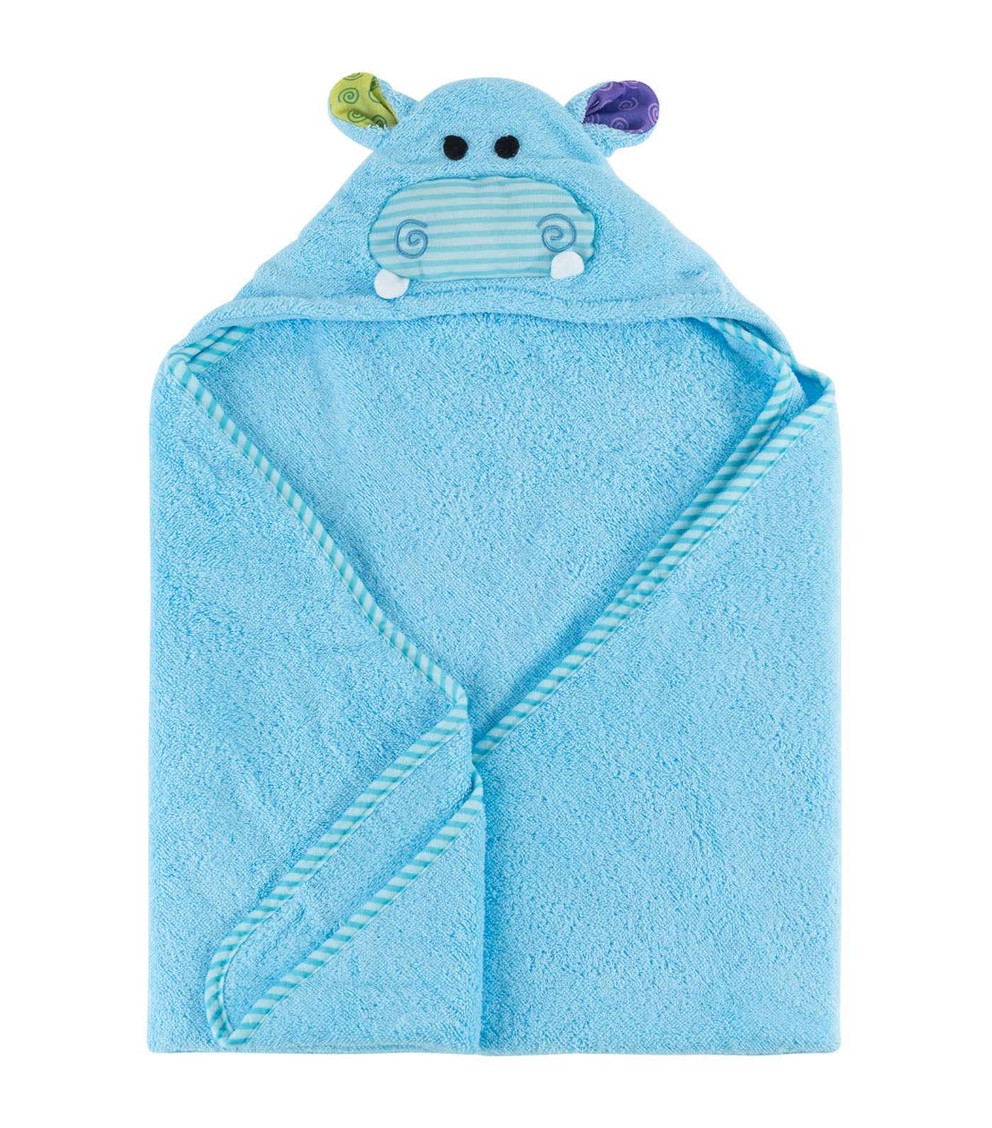 zoocchini blue baby hooded towel - henry the hippo