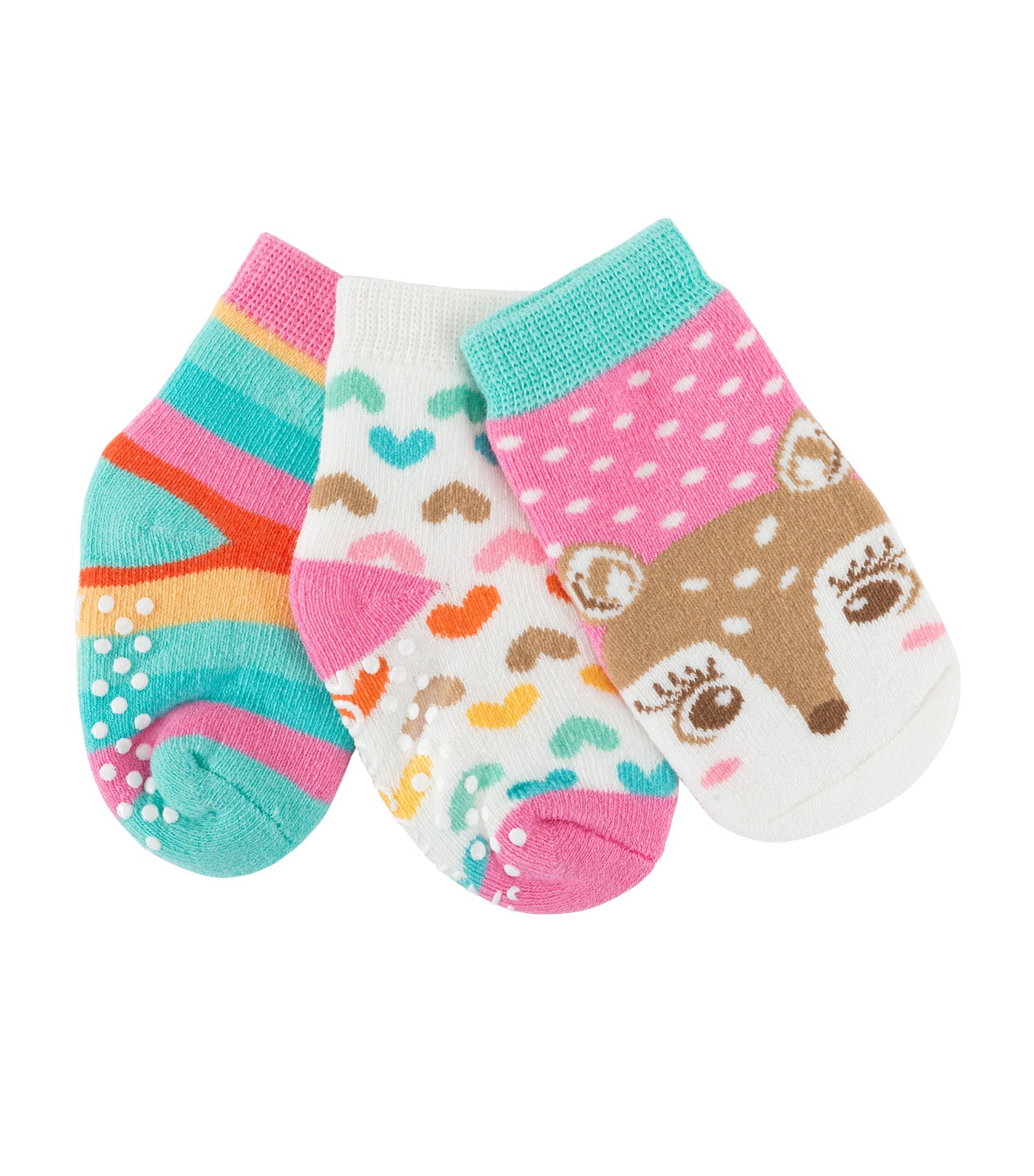zoochini multicolor baby comfort socks set - fiona the fawn (set of 3)