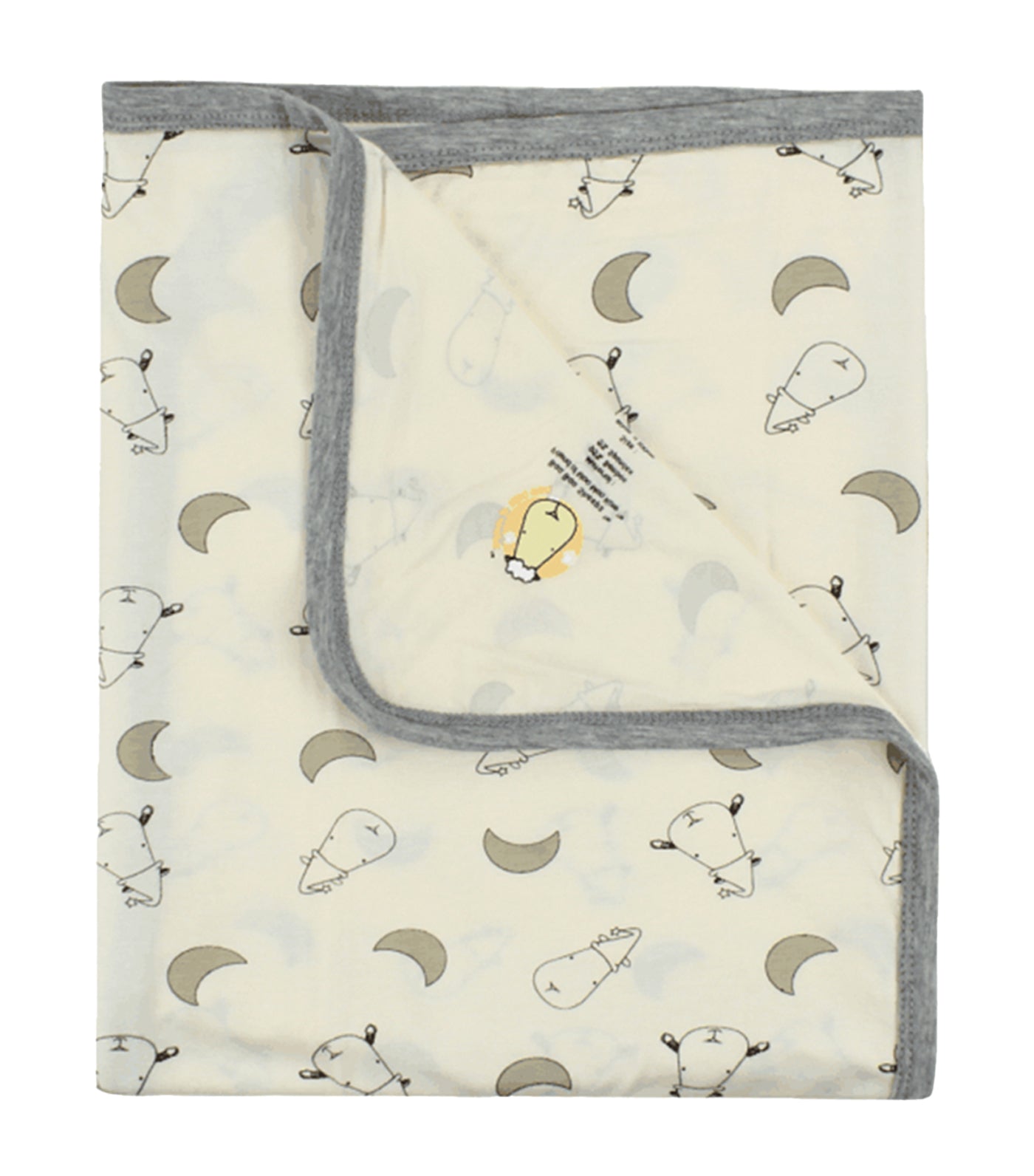 baa baa sheepz yellow single layer baby blanket - small moon & sheepz