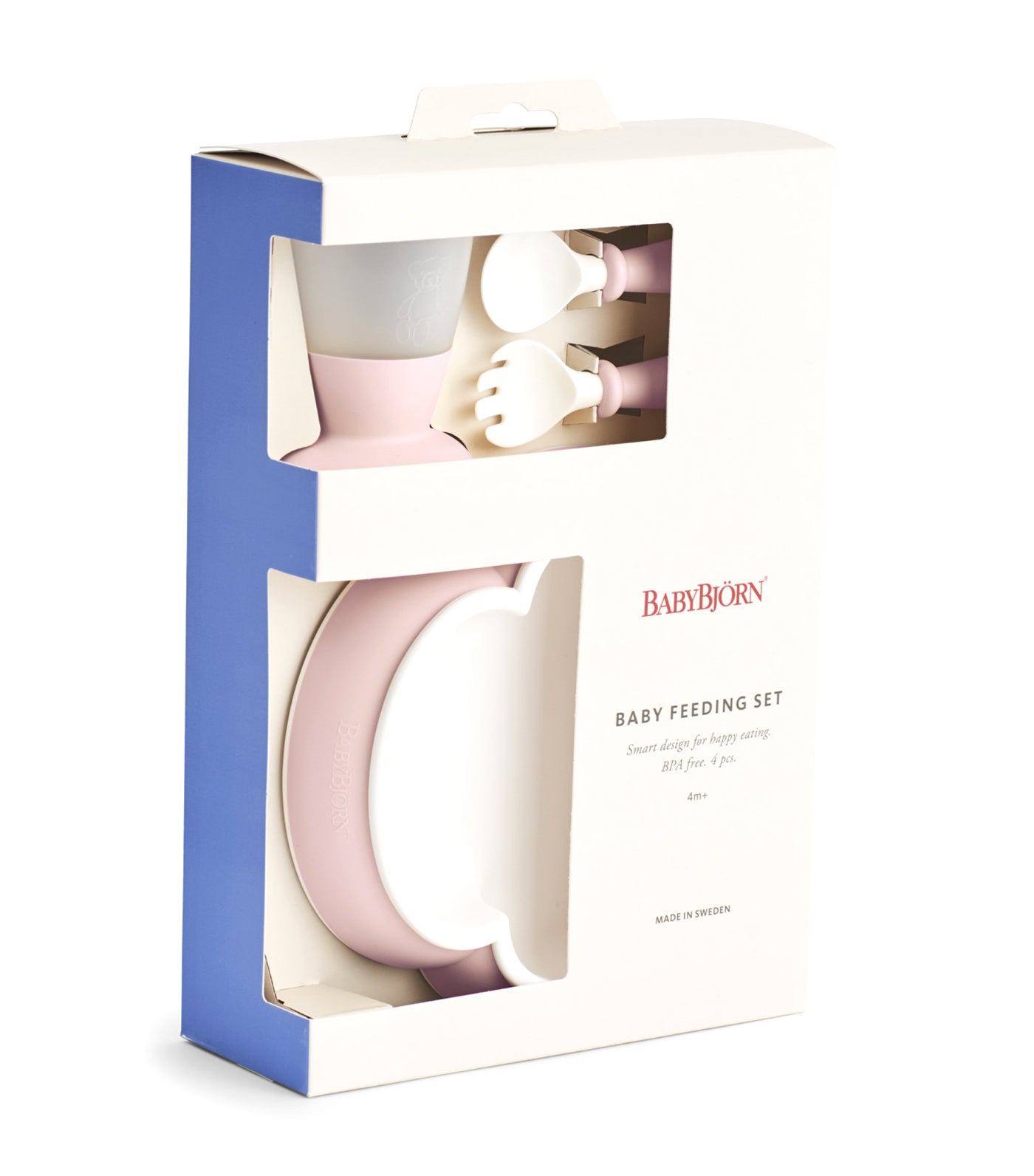 babybjorn powder pink baby feeding set 