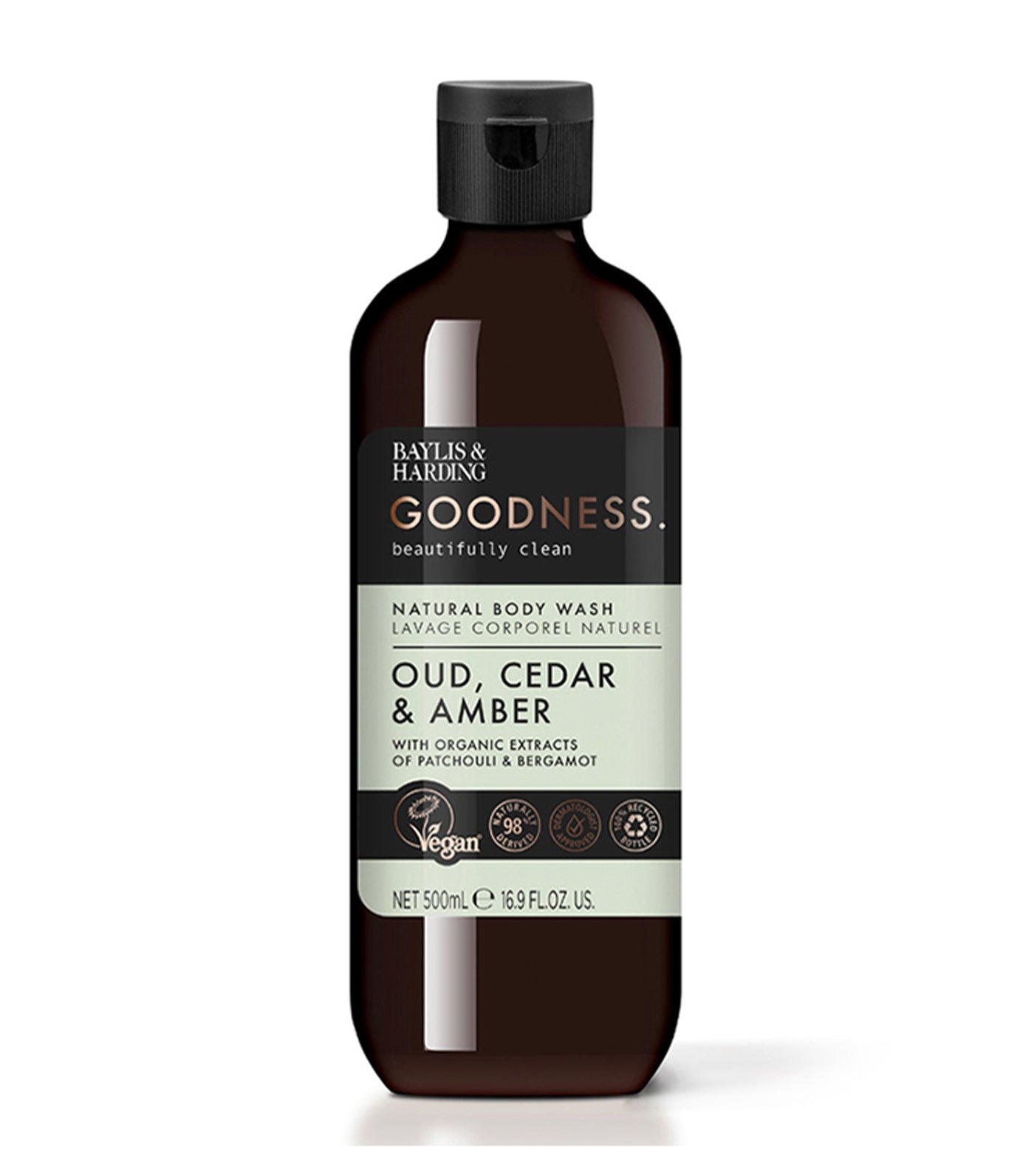 Goodness Oud, Cedar & Amber Body Wash