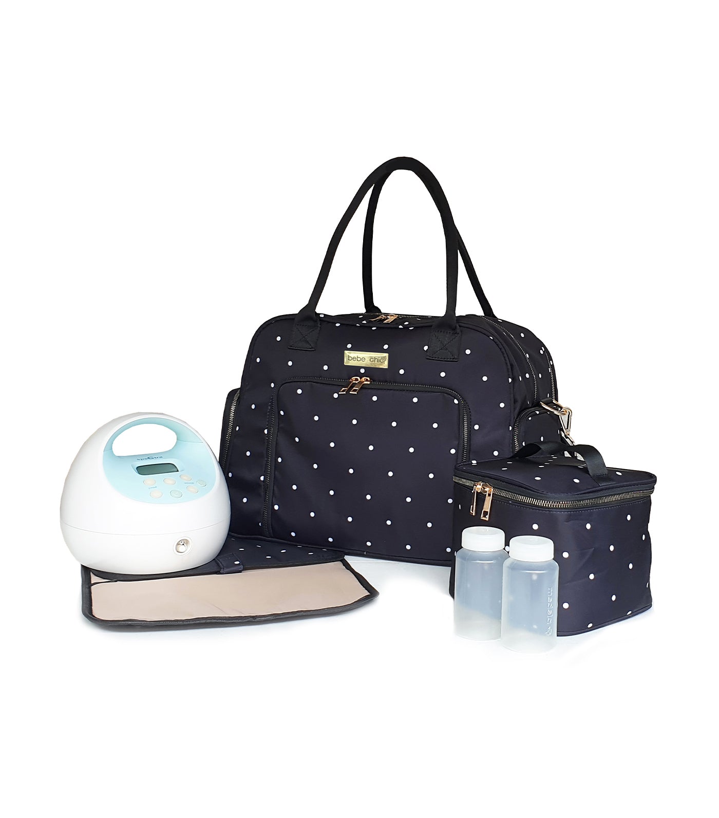 bebe chic stardust deluxe breast pump bag - dots