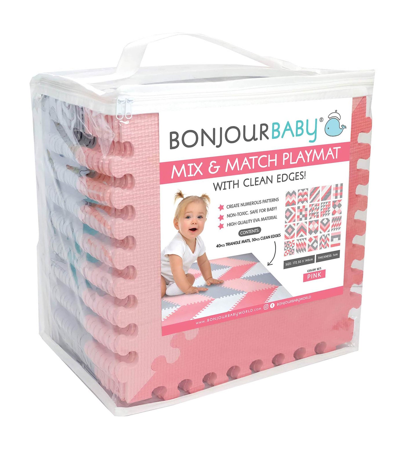 bonjour baby pink mix and match playmat