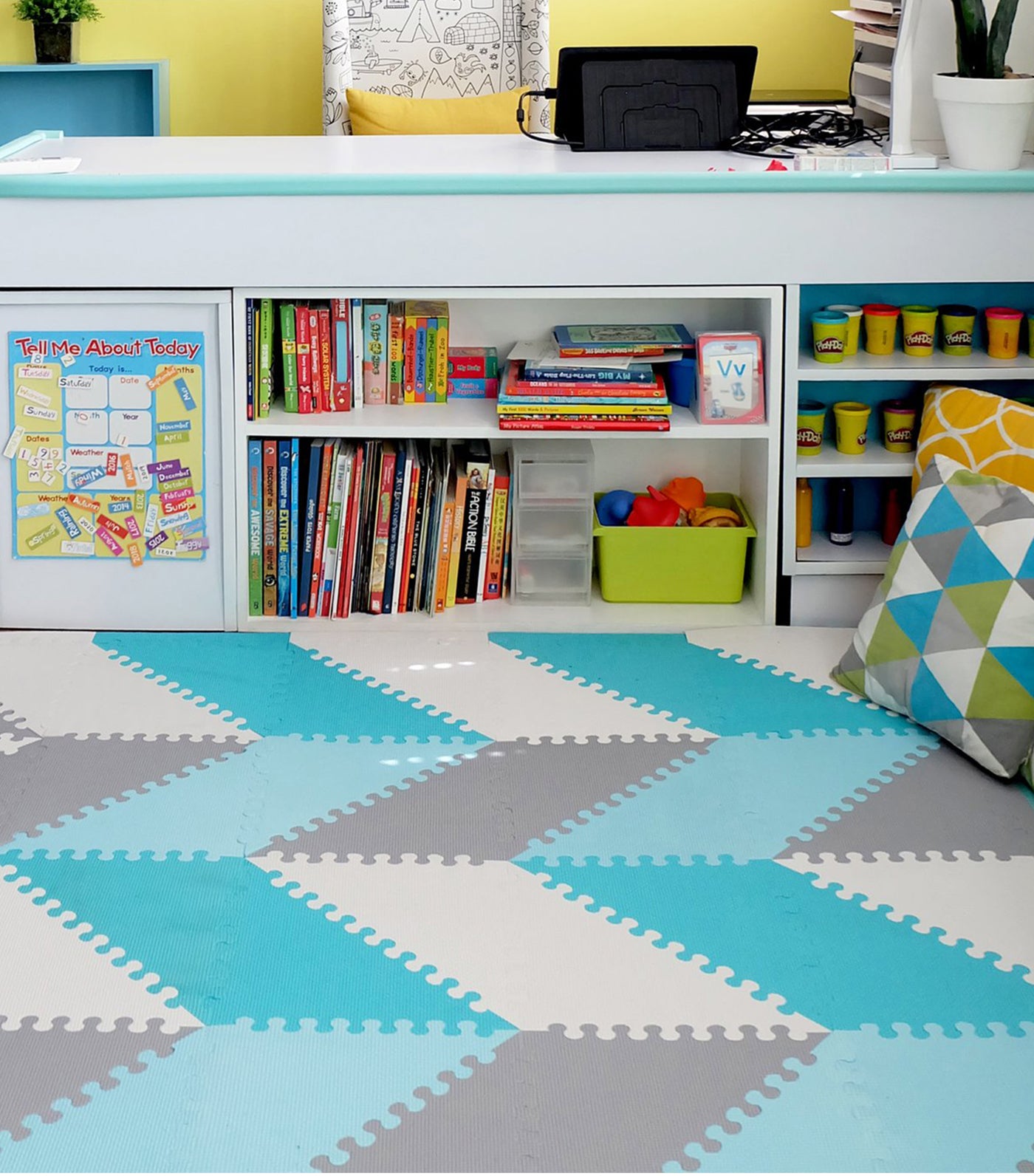 bonjour baby blue mix and match playmat