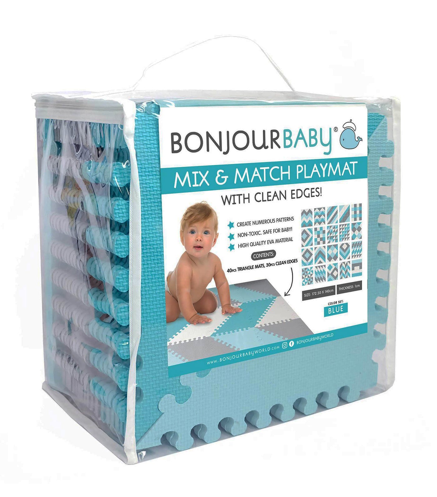 bonjour baby blue mix and match playmat