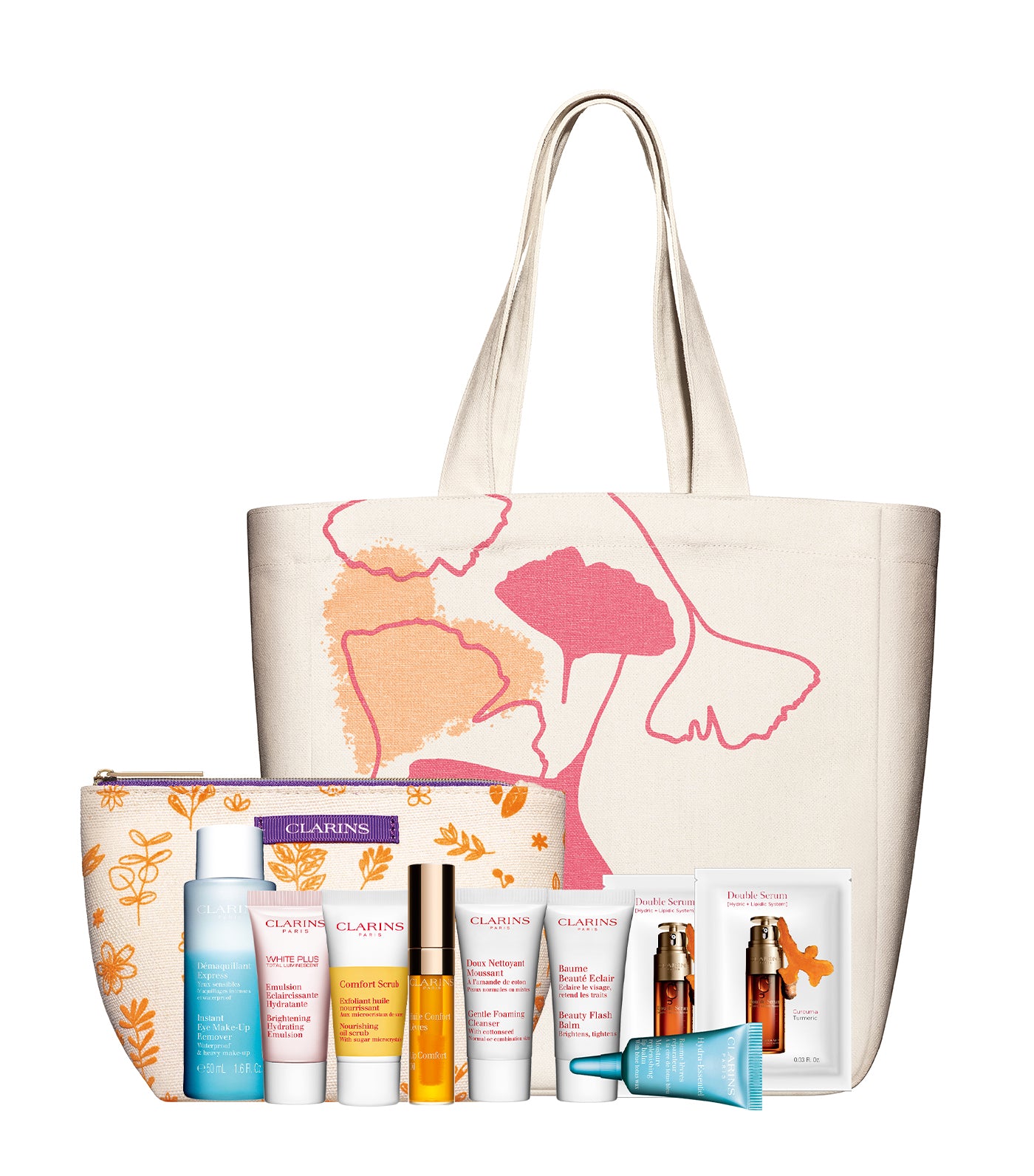 Clarins Free Tote Bag and Essential Skin Care Set