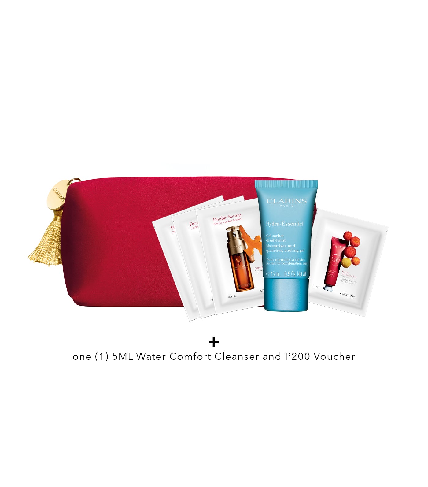 Clarins Free Pouch and Essential Skin Care Set