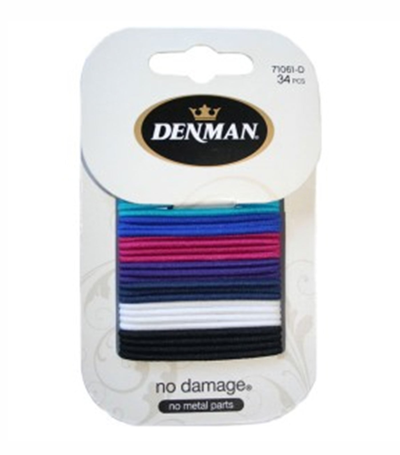 denman small 34-pieces no damage elastics bright colors