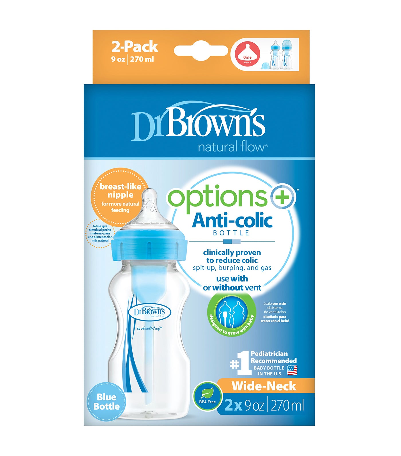 dr. brown’s natural flow options+ wide-neck bottle