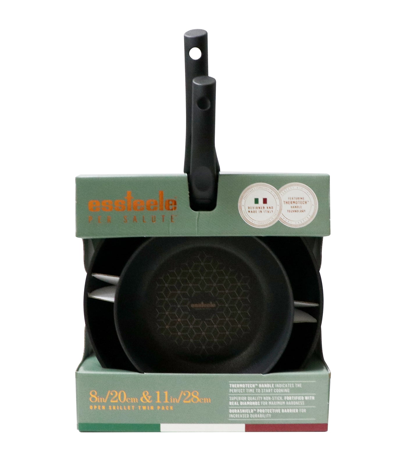essteele black per salute skillet twin pack - 20cm and 28cm