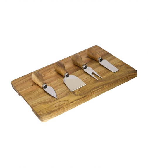 taylor's eye witness acacia wood cheese board & knive set