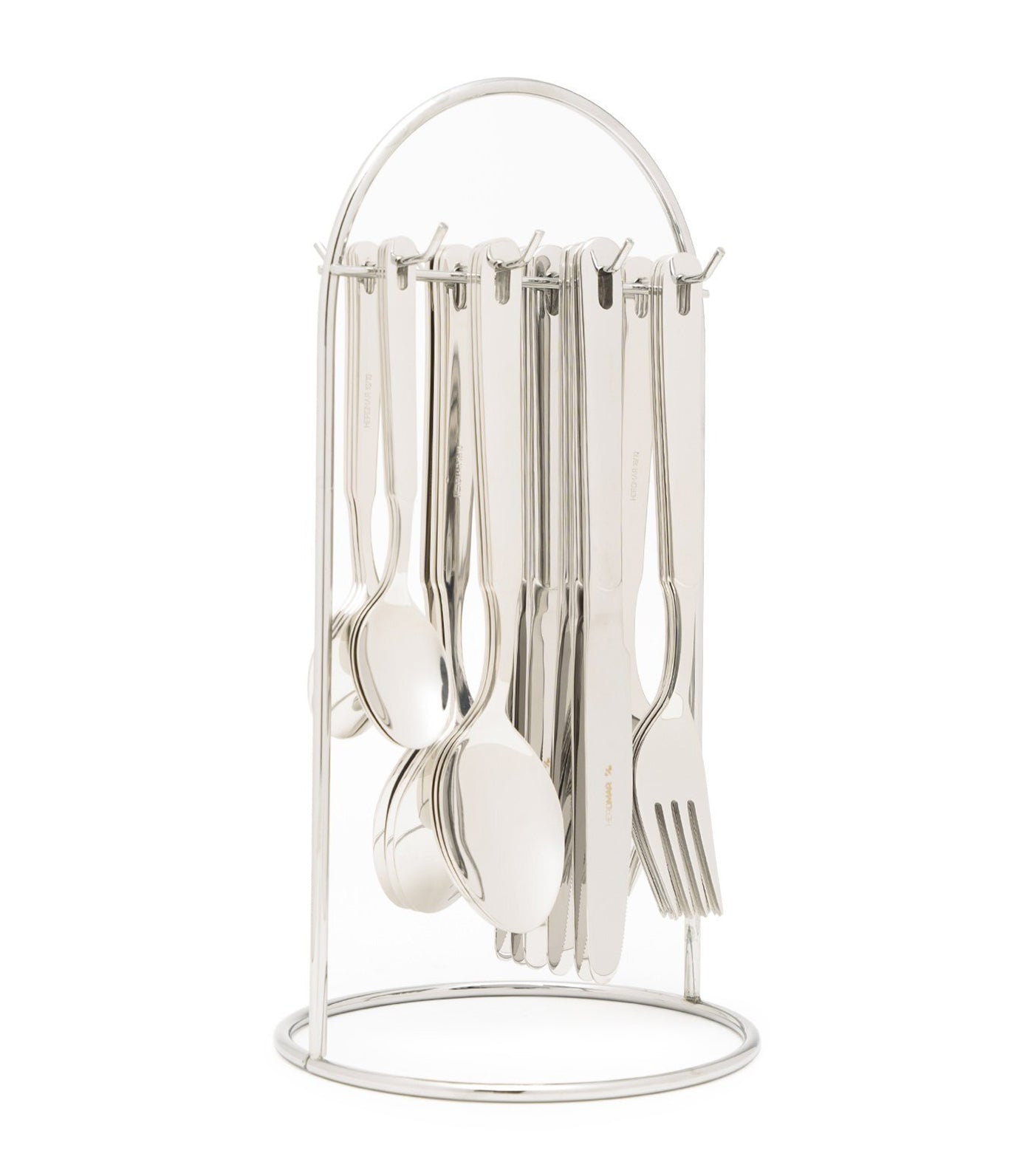 herdmar silver h4 steel 24-piece hanging cutlery set