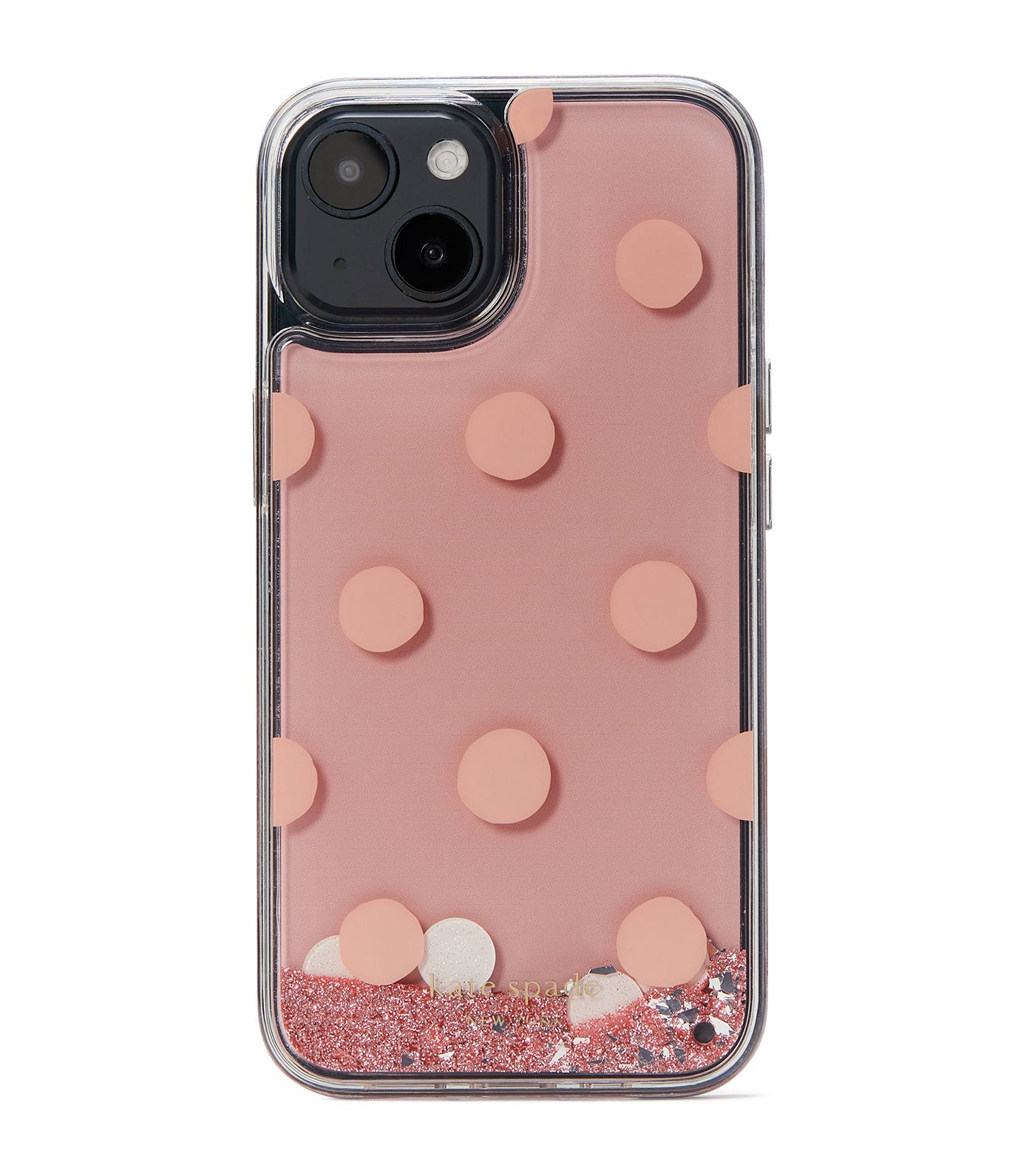 Liquid Glitter Confetti Dot iPhone 14 Case Clear Multi