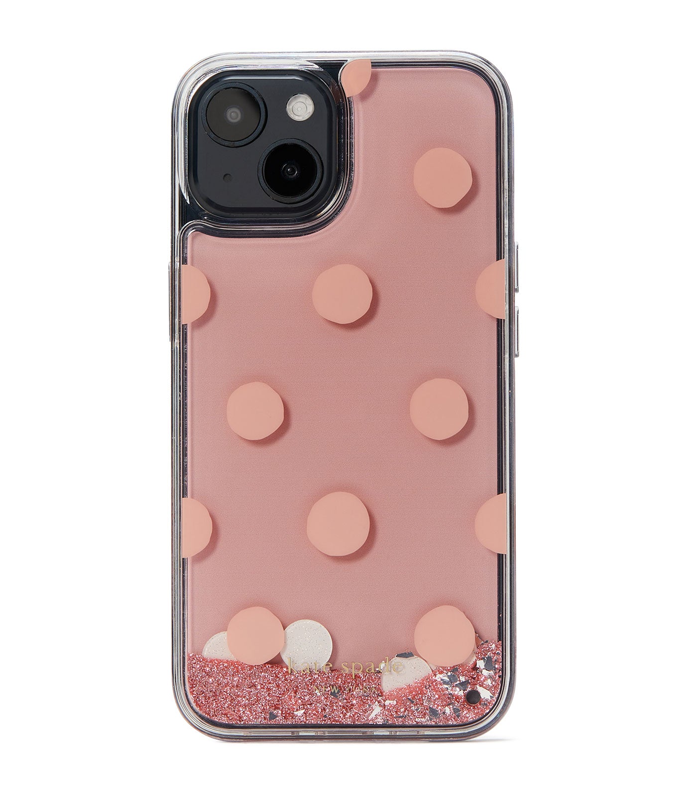 Liquid Glitter Confetti Dot iPhone 14 Pro Max Case Clear Multi