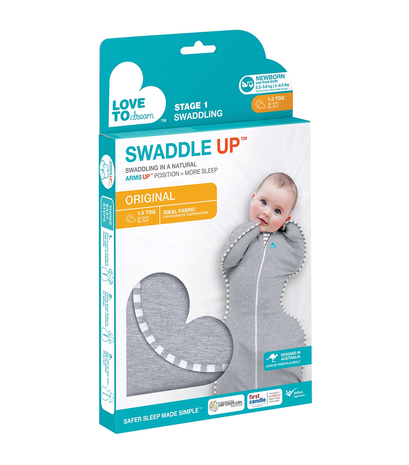 love to dream gray swaddle up™  1.0 TOG 