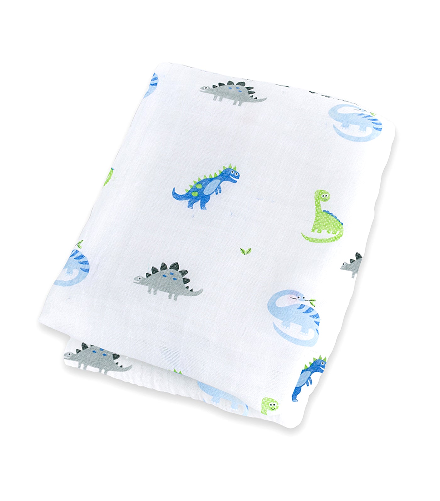 lulujo cotton muslin swaddling blanket (single) - prehistoric pals